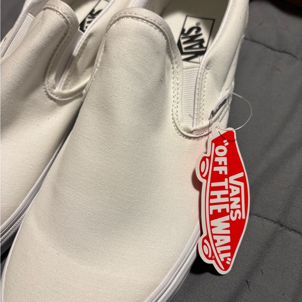 VANS Men's Classic White Slip-On Sneakers Size 11.5 Women’s Size 13 - Picture 5 of 8